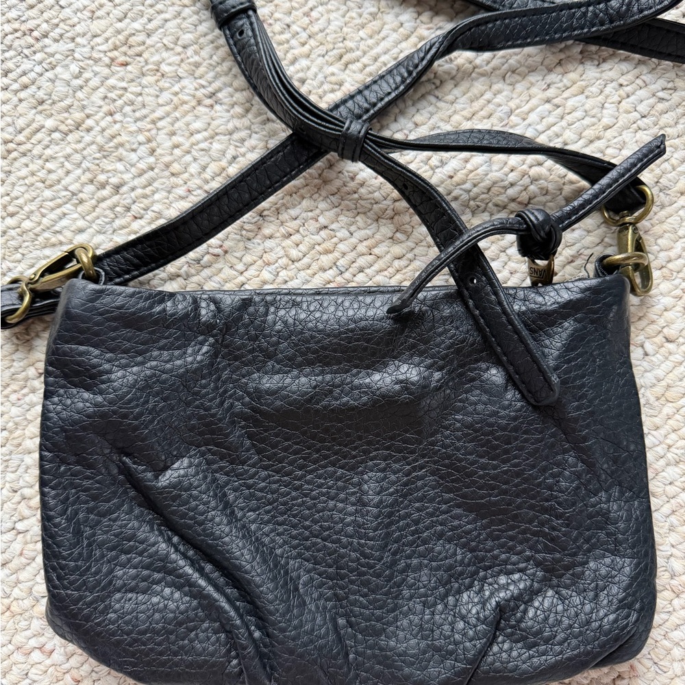 Vans Black Leather Crossbody Bag - Picture 2 of 3